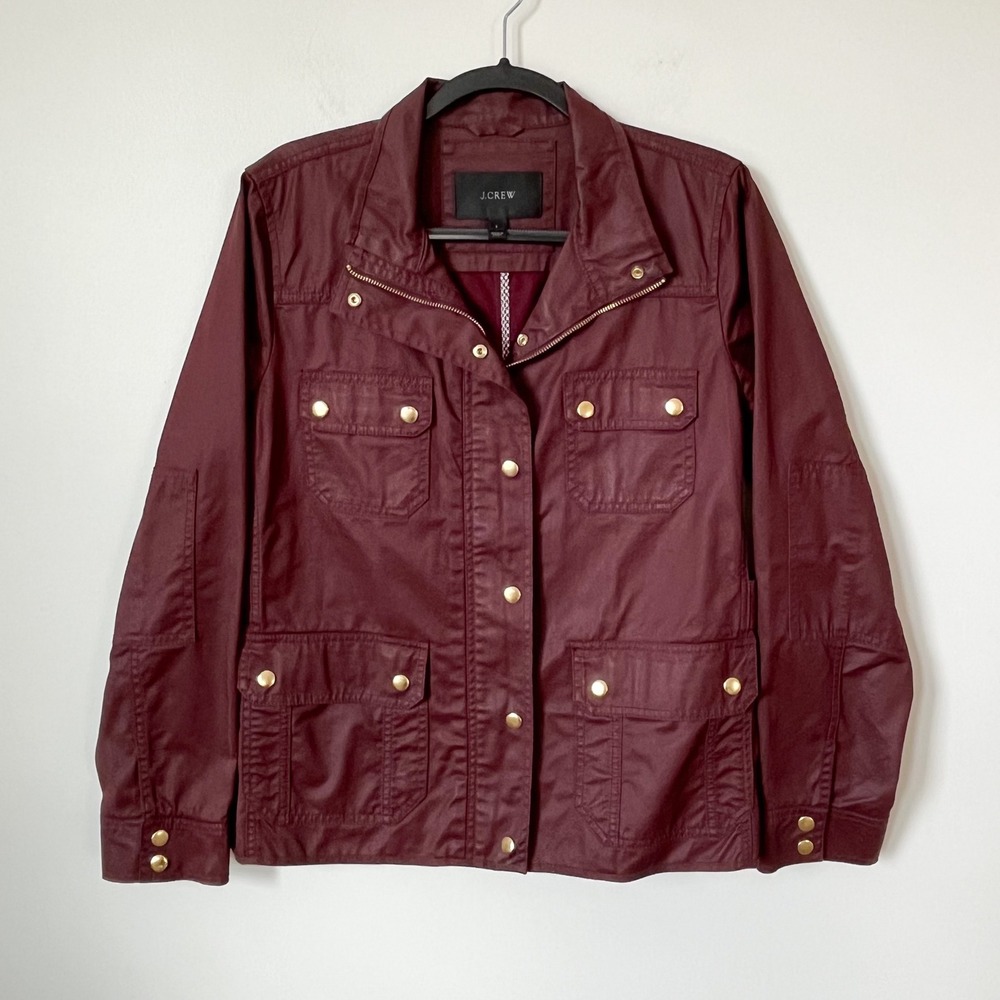 J.Crew Downtown Field Jacket Burgundy Womens Large